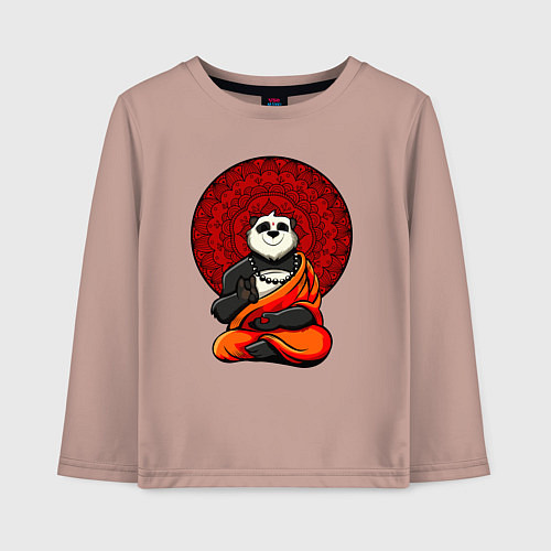 Детский лонгслив Медитация панды Дзен / Пыльно-розовый – фото 1
