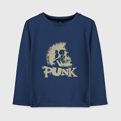 Лонгслив хлопковый детский Punk Skull, цвет: тёмно-синий
