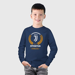 Лонгслив хлопковый детский Лого Juventus и надпись Legendary Football Club, цвет: тёмно-синий — фото 2