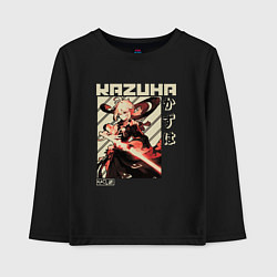 Лонгслив хлопковый детский Kazuha геншин, цвет: черный