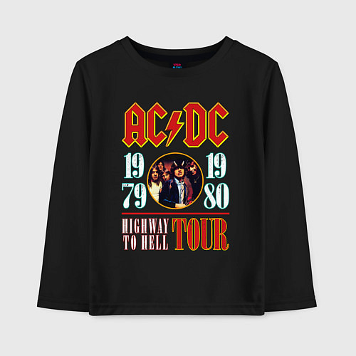Детский лонгслив ACDC HIGHWAY TO HELL TOUR / Черный – фото 1