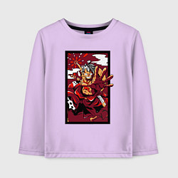 Лонгслив хлопковый детский ЛУФФИ 5 ЙОНКО ONE PIECE, цвет: лаванда