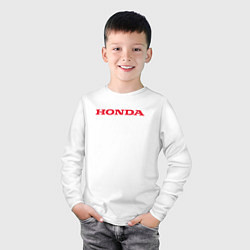 Лонгслив хлопковый детский HONDA ХОНДА LOGO спина, цвет: белый — фото 2