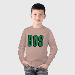 Лонгслив хлопковый детский BOS - Boston, цвет: пыльно-розовый — фото 2