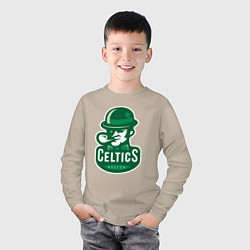 Лонгслив хлопковый детский Celtics Team, цвет: миндальный — фото 2