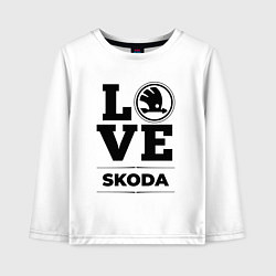 Лонгслив хлопковый детский Skoda Love Classic, цвет: белый