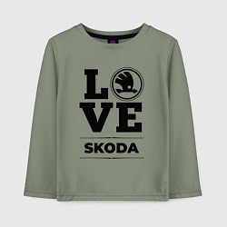 Лонгслив хлопковый детский Skoda Love Classic, цвет: авокадо