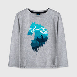 Лонгслив хлопковый детский Принцесса Мононоке волчий силуэт, цвет: меланж