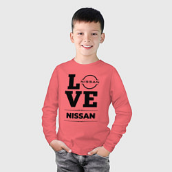 Лонгслив хлопковый детский Nissan Love Classic, цвет: коралловый — фото 2