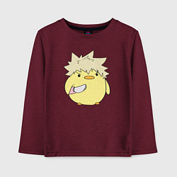 Лонгслив хлопковый детский Опасный Бакуго My Hero Academia, цвет: меланж-бордовый