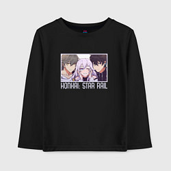 Лонгслив хлопковый детский Honkai star rail trio, цвет: черный