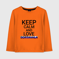 Лонгслив хлопковый детский Keep calm Sortavala Сортавала, цвет: оранжевый