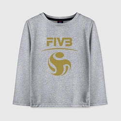 Лонгслив хлопковый детский FIVB ВОЛЕЙБОЛ ЛОГО, цвет: меланж