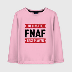 Лонгслив хлопковый детский FNAF: таблички Ultimate и Best Player, цвет: светло-розовый