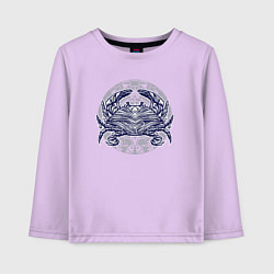 Лонгслив хлопковый детский Синий крабик, цвет: лаванда
