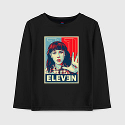 Лонгслив хлопковый детский Stranger Things Eleven, цвет: черный