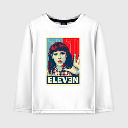 Лонгслив хлопковый детский Stranger Things Eleven, цвет: белый