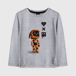 Лонгслив хлопковый детский Оранжевый робот с логотипом LDR, цвет: меланж