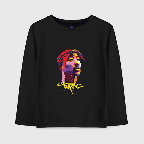 Детский лонгслив Tupac Color / Черный – фото 1