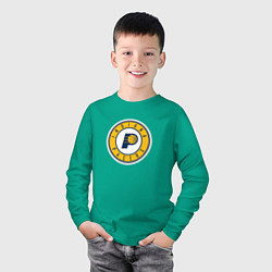 Лонгслив хлопковый детский Индиана Пэйсерс NBA, цвет: зеленый — фото 2