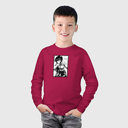 Лонгслив хлопковый детский Коми комикс, цвет: маджента — фото 2