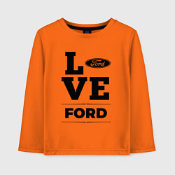 Лонгслив хлопковый детский Ford Love Classic, цвет: оранжевый