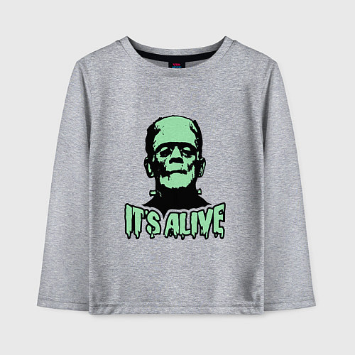 Детский лонгслив Чудовище Франкенштейна / Меланж – фото 1