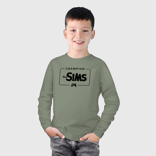 Детский лонгслив The Sims Gaming Champion: рамка с лого и джойстико / Авокадо – фото 3