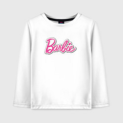 Лонгслив хлопковый детский Barbie logo, цвет: белый