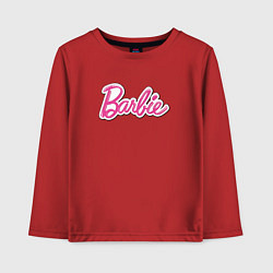 Лонгслив хлопковый детский Barbie logo, цвет: красный