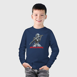 Лонгслив хлопковый детский Райден из Metal Gear Rising с мечом, цвет: тёмно-синий — фото 2