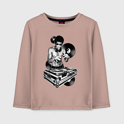 Лонгслив хлопковый детский Bruce Lee - Vinyl Dj, цвет: пыльно-розовый