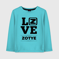 Лонгслив хлопковый детский Zotye Love Classic, цвет: бирюзовый