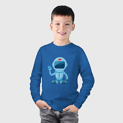 Лонгслив хлопковый детский Blue Spaceman, цвет: синий — фото 2