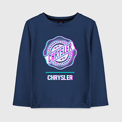 Лонгслив хлопковый детский Значок Chrysler в стиле Glitch, цвет: тёмно-синий