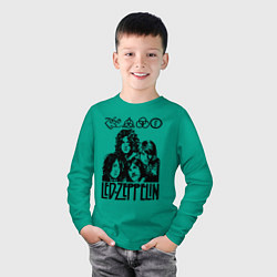 Лонгслив хлопковый детский Led Zeppelin Black, цвет: зеленый — фото 2