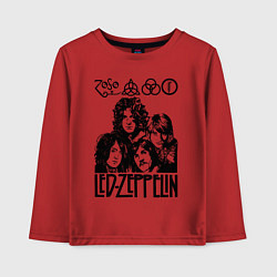 Лонгслив хлопковый детский Led Zeppelin Black, цвет: красный