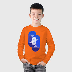 Лонгслив хлопковый детский Key Blue, цвет: оранжевый — фото 2