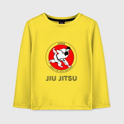 Лонгслив хлопковый детский Jiu Jitsu: since 16 century, цвет: желтый