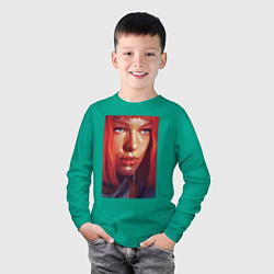 Лонгслив хлопковый детский Milla Jovovich - The Fifth Element, цвет: зеленый — фото 2