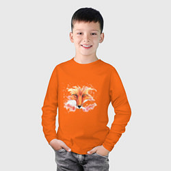 Лонгслив хлопковый детский Charming fox, цвет: оранжевый — фото 2