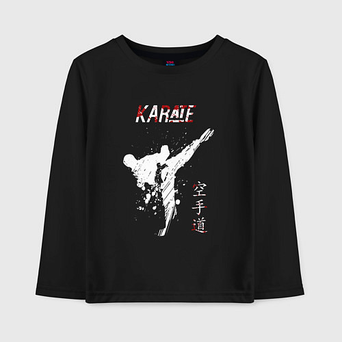 Детский лонгслив Karate fighter / Черный – фото 1