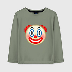 Лонгслив хлопковый детский Эмодзи Клоун, цвет: авокадо