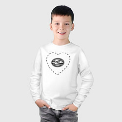Лонгслив хлопковый детский Лого PSV в сердечке, цвет: белый — фото 2