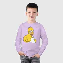 Лонгслив хлопковый детский Гомер Симпсон указывает пальцем, цвет: лаванда — фото 2