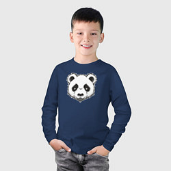 Лонгслив хлопковый детский Голова милой панды, цвет: тёмно-синий — фото 2