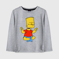 Детский лонгслив Барт Симпсон - сидит со скрещенными пальцами