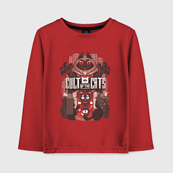 Лонгслив хлопковый детский Cult Of The Cats, цвет: красный