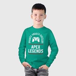 Лонгслив хлопковый детский Apex Legends: пришел, увидел, победил, цвет: зеленый — фото 2