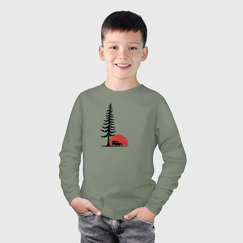 Детский лонгслив Внедорожник и дерево / Авокадо – фото 3